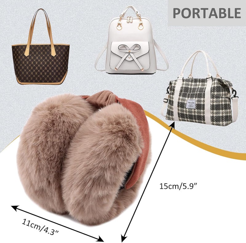 Peecabe Winter Women Earmuffs Faux Fur Girls Ear muffs Warm Unisex Kids Ear Covers Foldable Outdoor Boy Ear Warmers for Women - Image 5